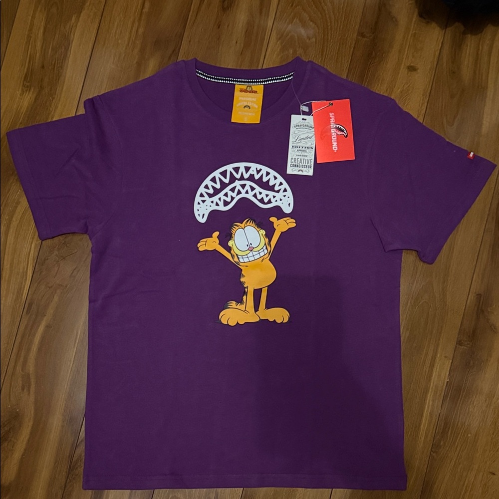 Sprayground NWT Small GARFIELD SHARKMOUTH GRAPHIC T-SHIRT Tee